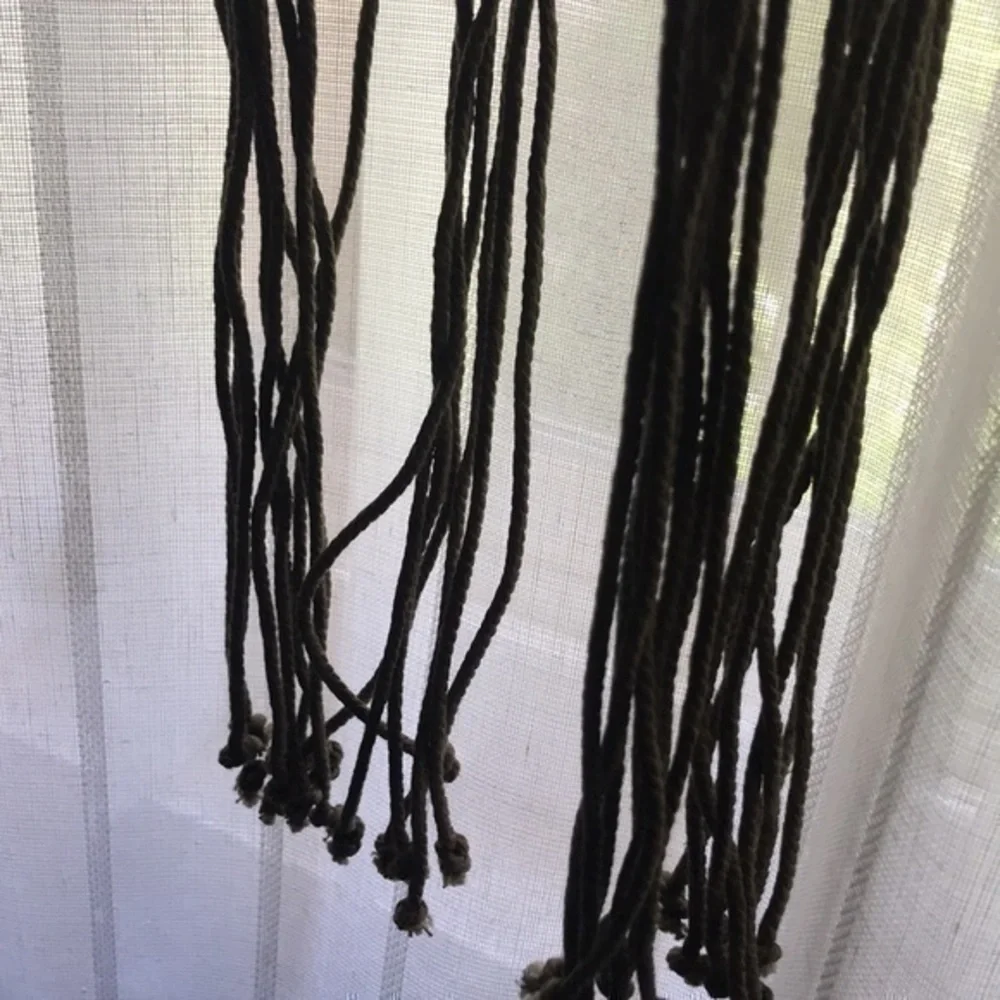 Macrame Belt with Wood Beads Boho Hand Length 63 inches